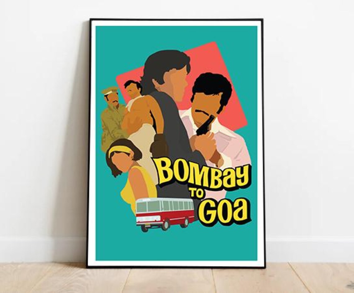 Bombay To Goa Retro Bollywood Movie Poster Print