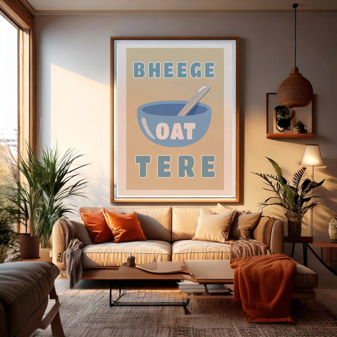 Bheege Oat Tere Punny Poster Bollywood Inspired Wordplay Art A3 A4 A5 Sizes Fun Kitchen Wall Decor - Image 4