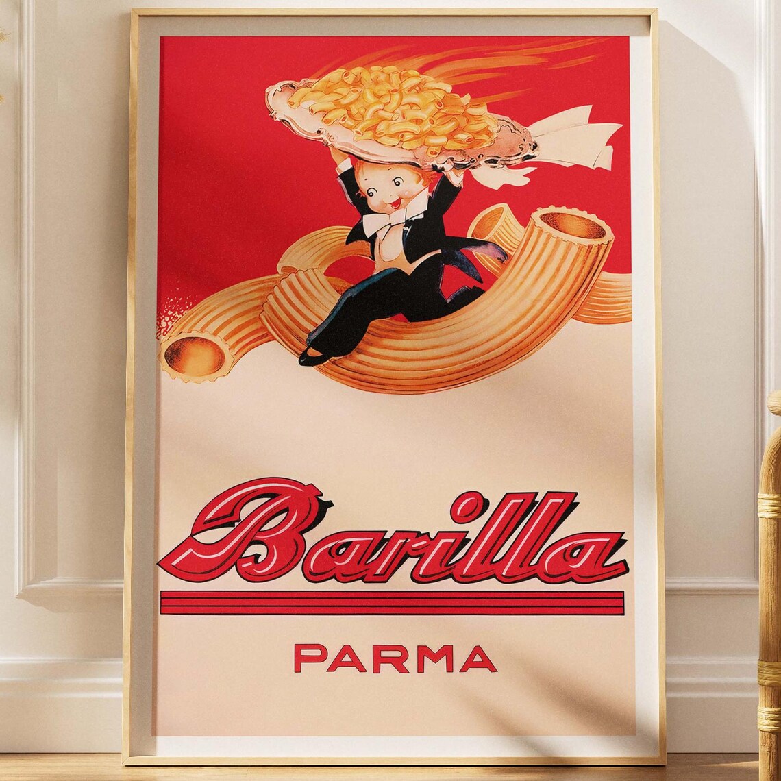 Macaroni Vintage Italy Pasta Digital Print Kitchen Decor Italian Food Parma