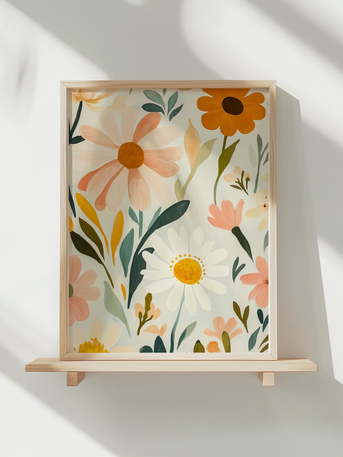 Daisy Print, Cute Floral Illustration