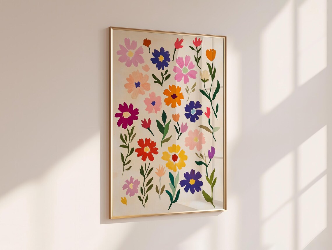 Colorful Wildflower Scatter Modern Garden Floral Home Decor Poster - Image 5