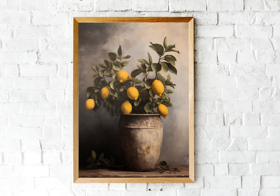 Lemon Tree In Antique Vase, Vintage Botanical Art Print - Image 2