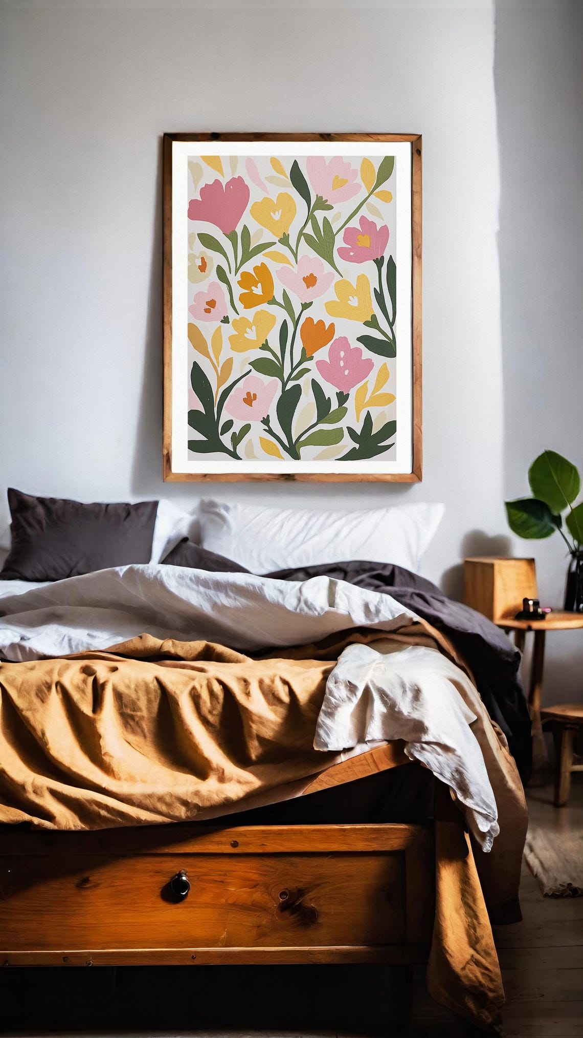 Flower Market Tulip Print Wild Flower Wall Art Flower Market Poster Living Room Print Bedroom Wall Dcor Modern Abstract Plant Wall Art - Image 2
