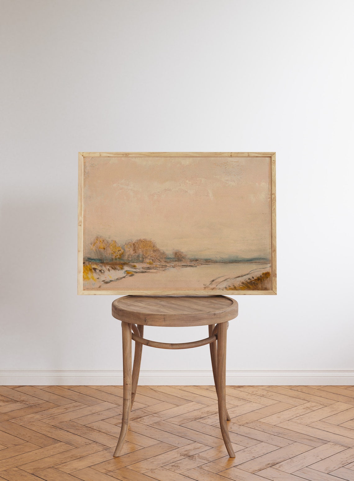 Neutral Minimalist Muted Beige Landscape Antique Painting Poster - Image 6
