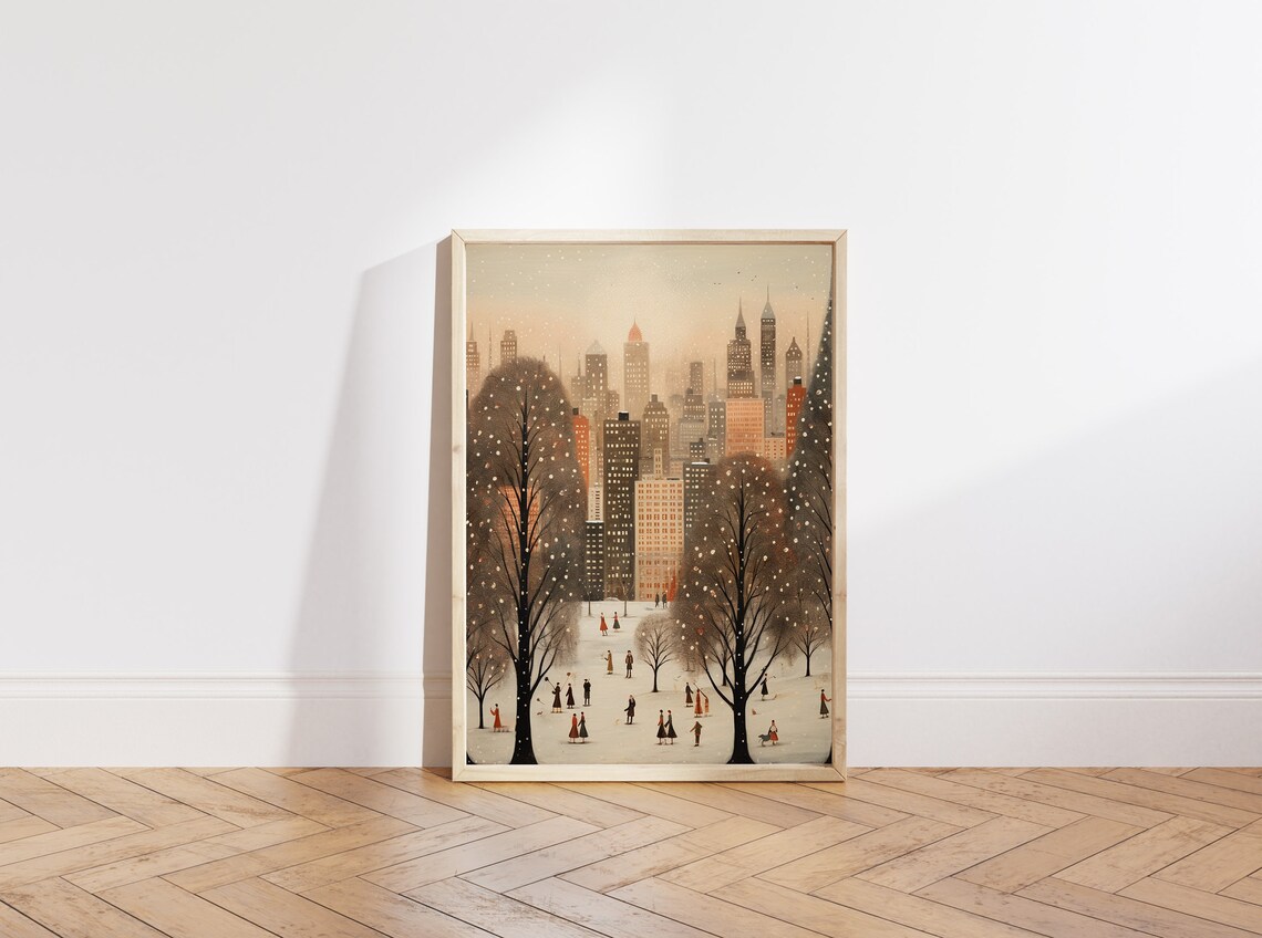 Christmas Town New York Winter Night Art Print - Image 4