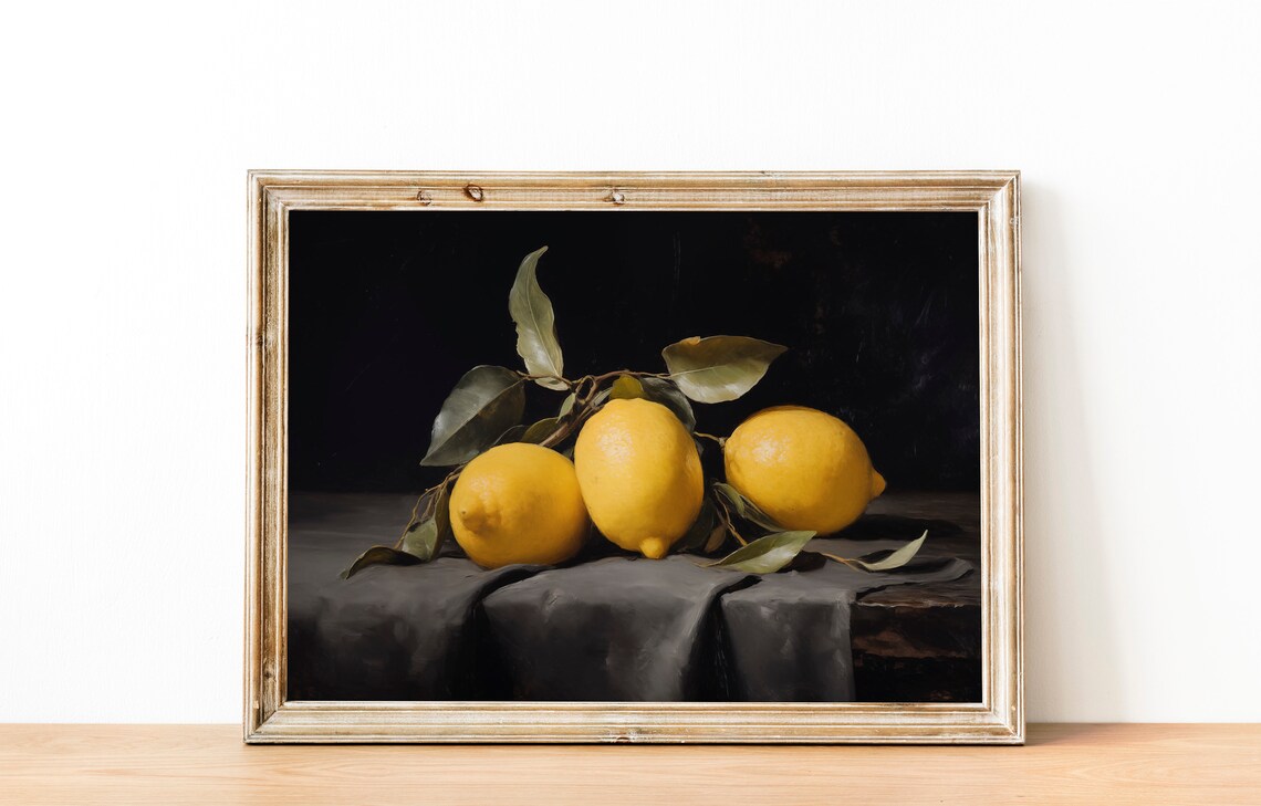 Lemon Print, Vintage Farmhouse Kitchen Decor - Image 2