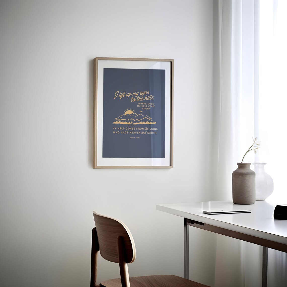 Psalm 121 Bible Verse, Vintage Retro Art Print - Image 6
