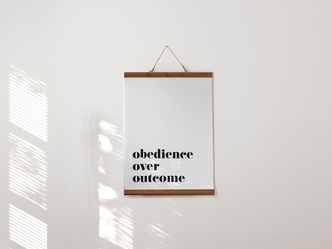 Obedience Over Outcome Bold Type Christian Poster - Image 3