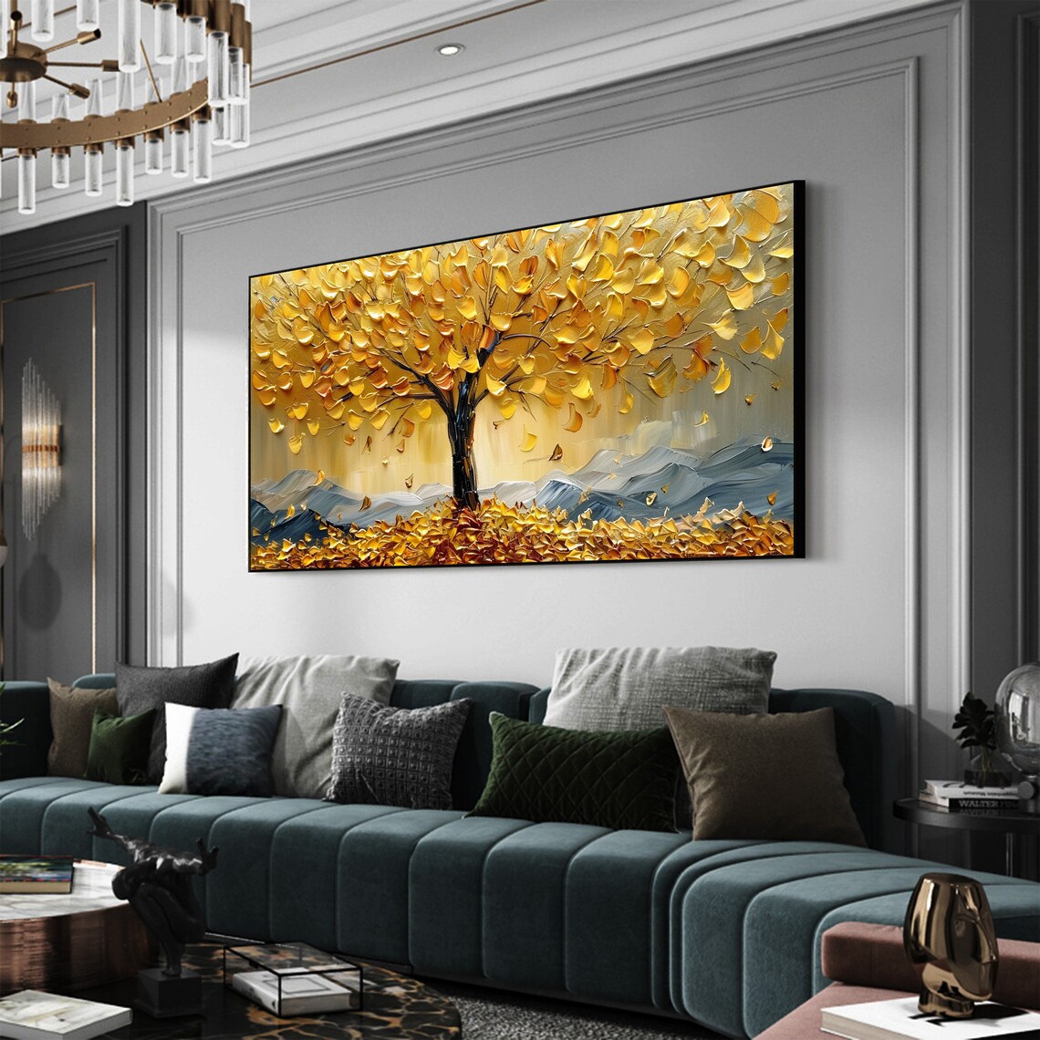 Tree Of Life Abstract Golden Tree Art Print - Image 7