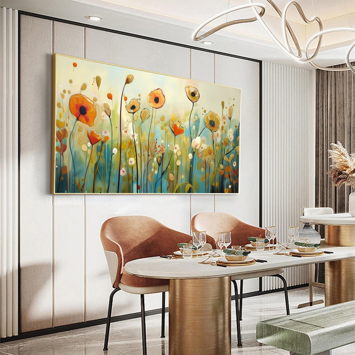 Custom Poppy Flower Oil Painting Art Print, Abstract Floral - Image 7