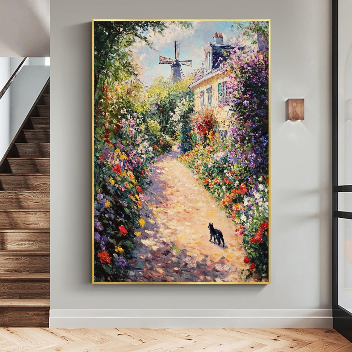 Romantic Township Floral Landscape, Boho Art Print - Image 7