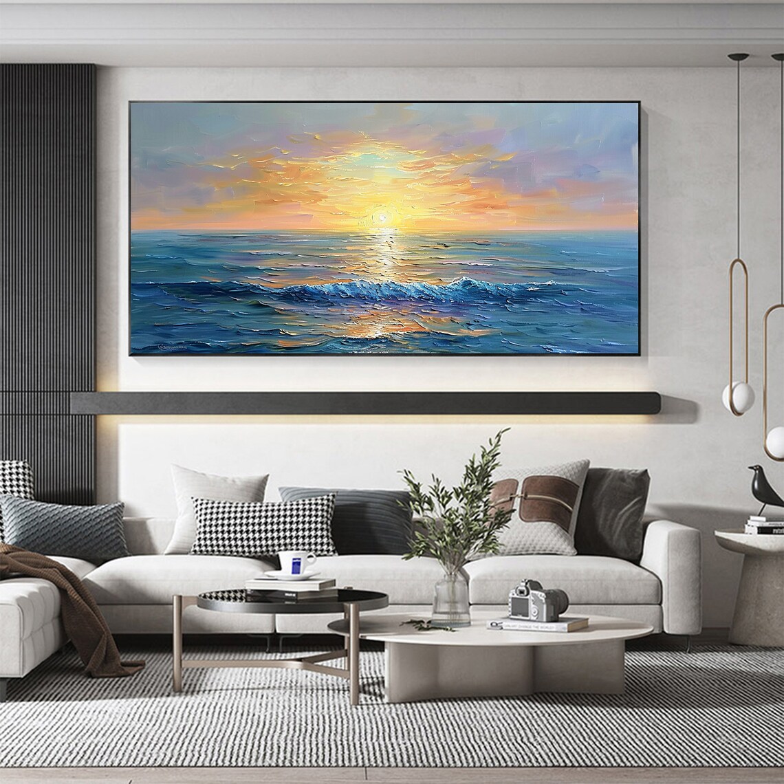 Original Sunset Seascape, Abstract Ocean Art Print - Image 5