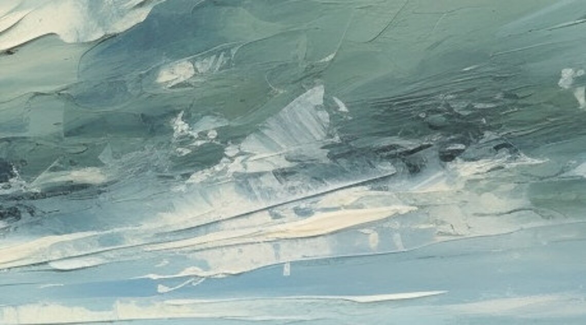 Abstract Blue Ocean Seascape Oil Painting Wall Art Print - Image 6