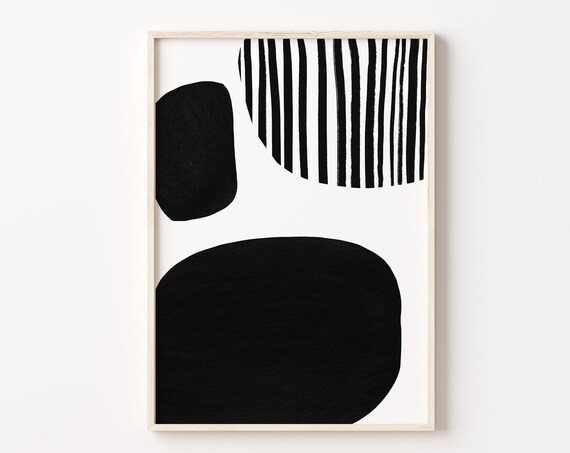 Monochrome Geometric Art Poster Black And White Abstract Poster Print Modern Abstract Art Modern Print