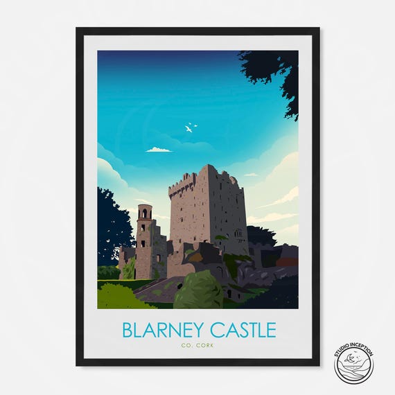Blarney Castle Travel Poster, Northern Ireland Art Print