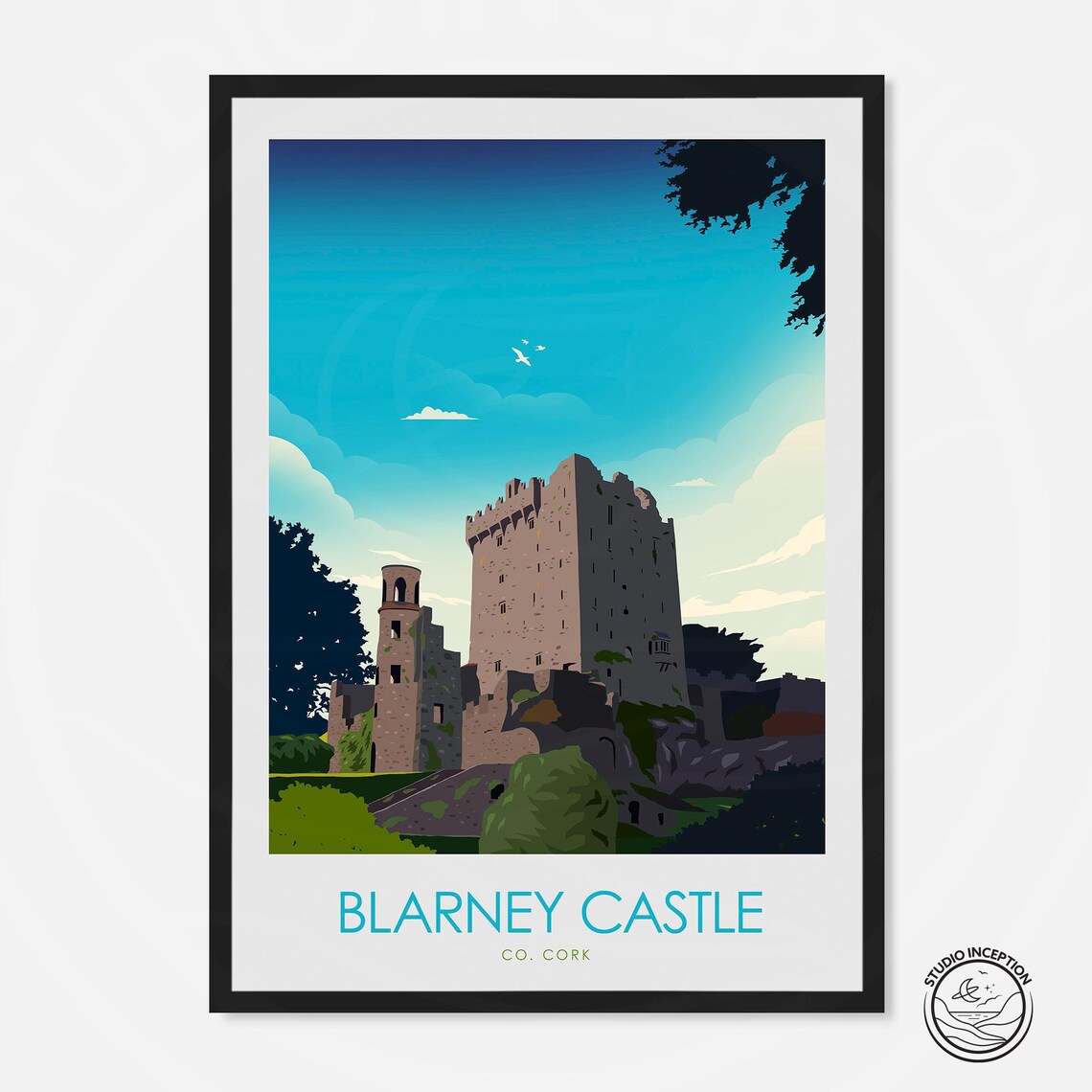 Blarney Castle Travel Poster, Northern Ireland Art Print