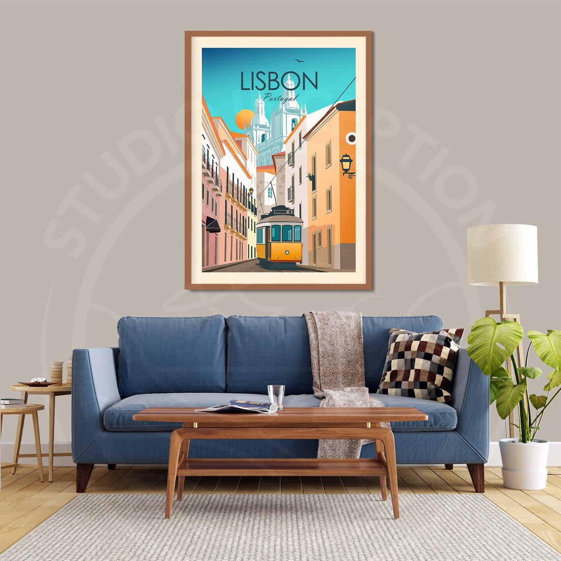 Lisbon Portugal Travel Poster, Living Room Decor - Image 2
