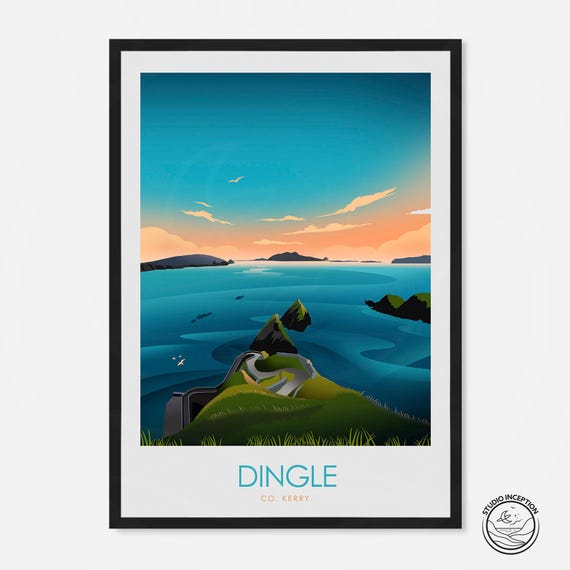 Dingle Dunquin Pier Travel Poster, Kerry Ireland