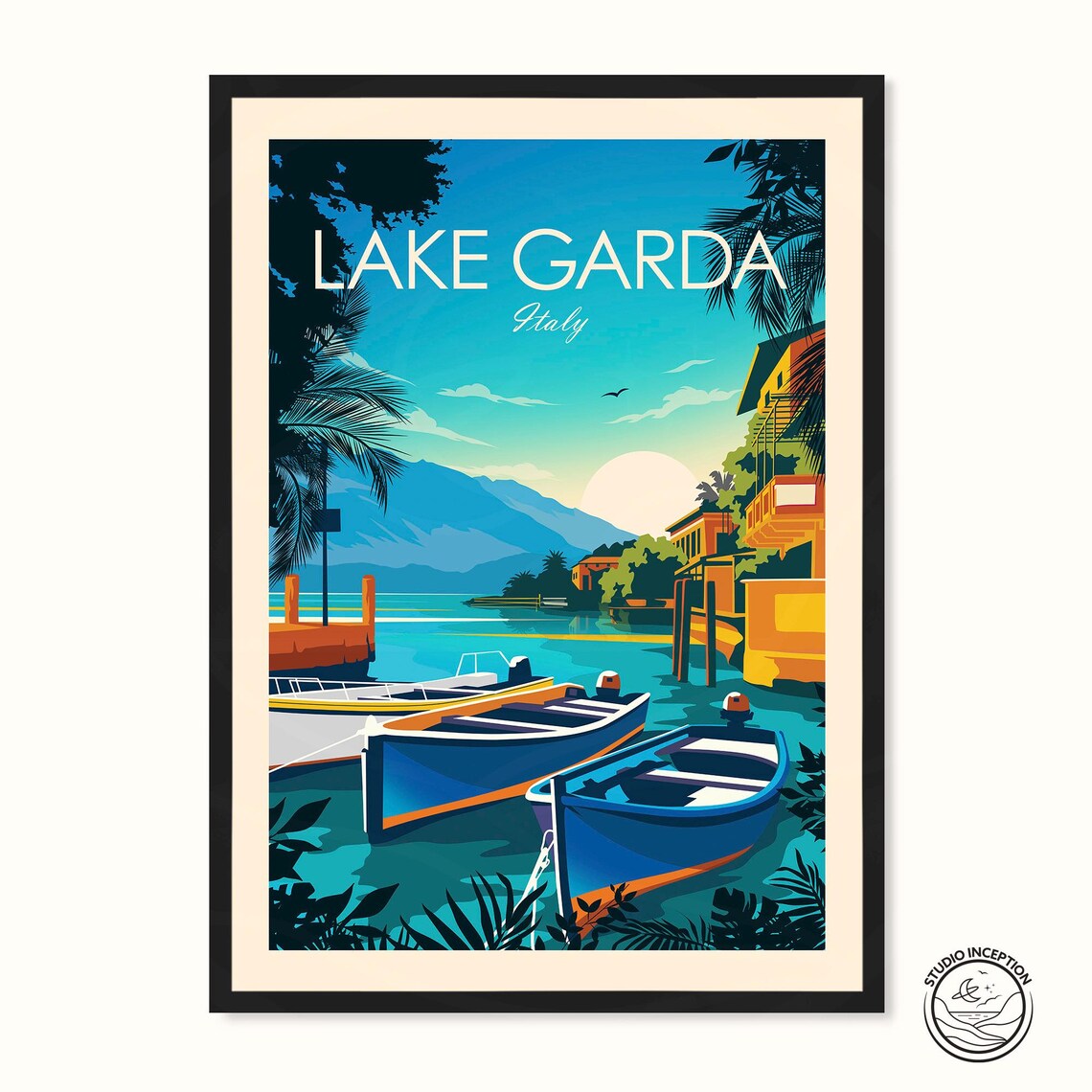 Lake Garda Italy Travel Gift Poster Print