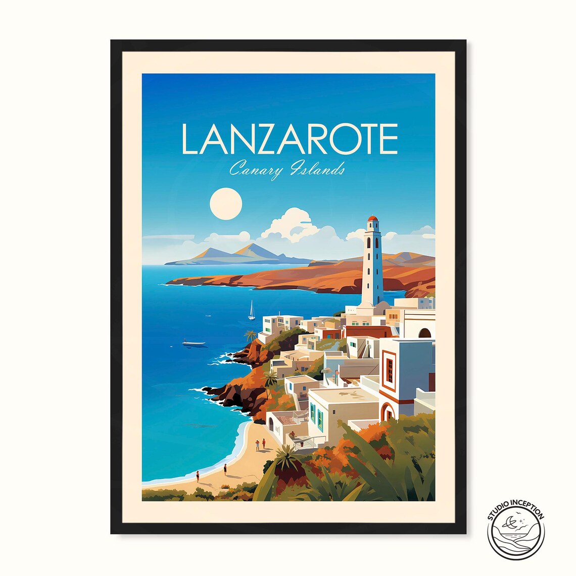 Lanzarote Traditional Print Travel Poster