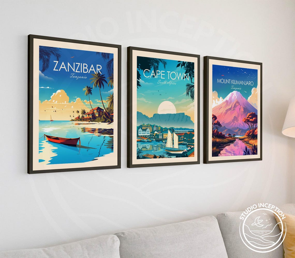 Zanzibar Print Tanzania Travel Poster Africa Wall Art Living Room Decor Personalised Travel Art Framed Travel Prints By Studio Inception - Image 2
