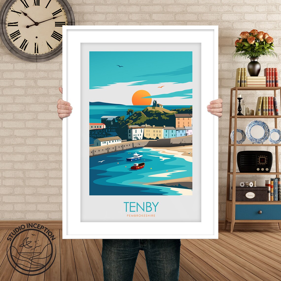 Tenby Wales Travel Poster, Pembrokeshire Print - Image 2