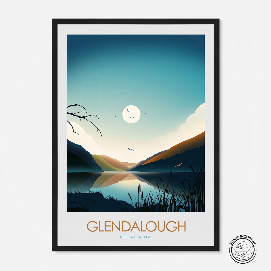 Glendalough Wicklow Ireland Travel Poster, Ireland