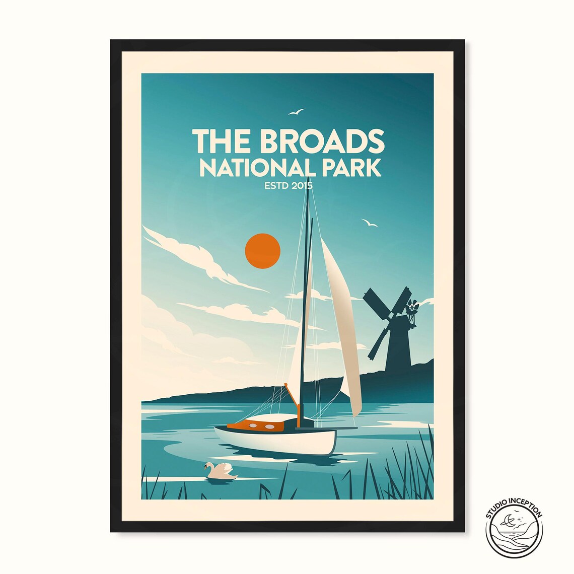 The Broads National Park Travel Poster, Norfolk