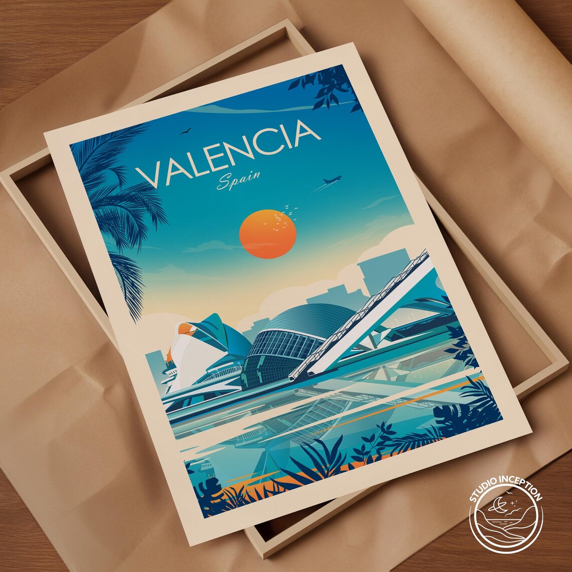 Valencia Spain Travel Poster, City of Arts and Sciences - Image 2