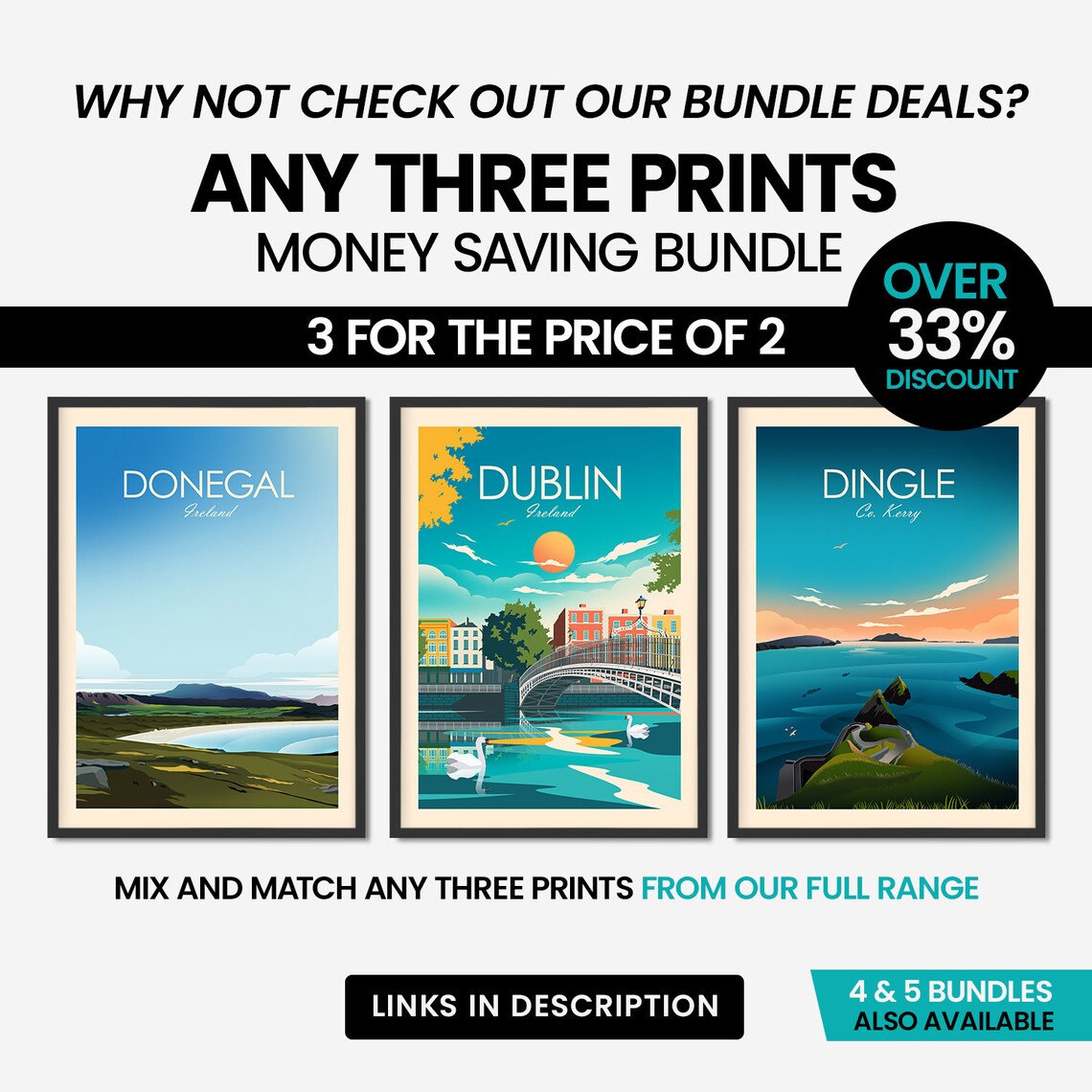 Galway Travel Print, Connemara National Park Travel Poster - Image 3