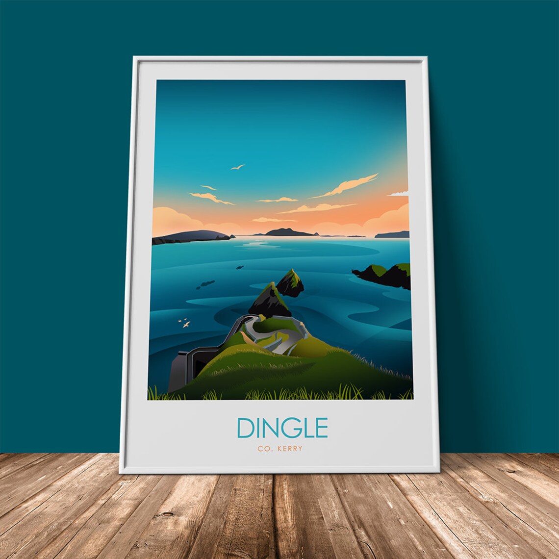 Dingle Dunquin Pier Travel Poster, Kerry Ireland - Image 3