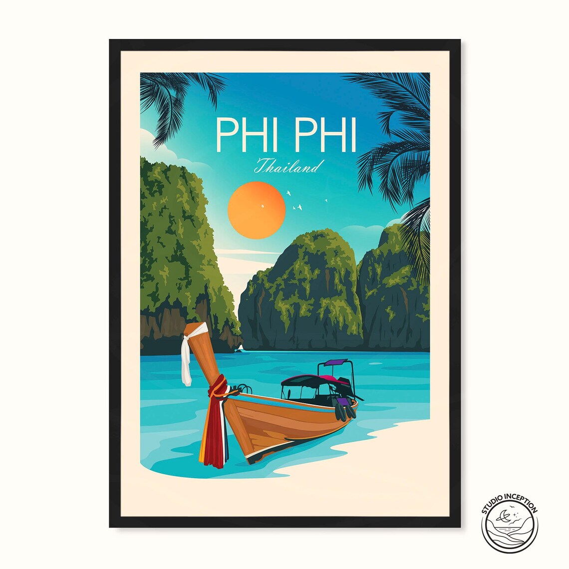Thailand Phi Phi Travel Poster, Asia Wall Art