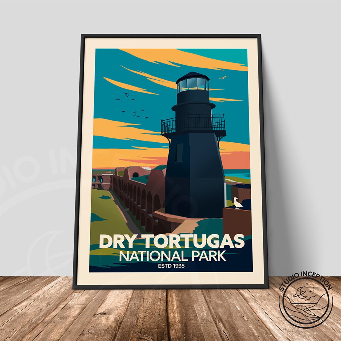 Dry Tortugas Traditional Style, Travel Poster - Image 3