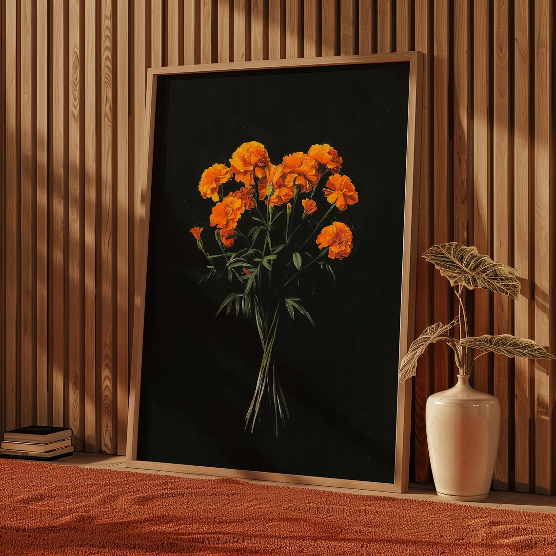 Vintage Orange Marigolds Antique Botanical Art Print - Image 5