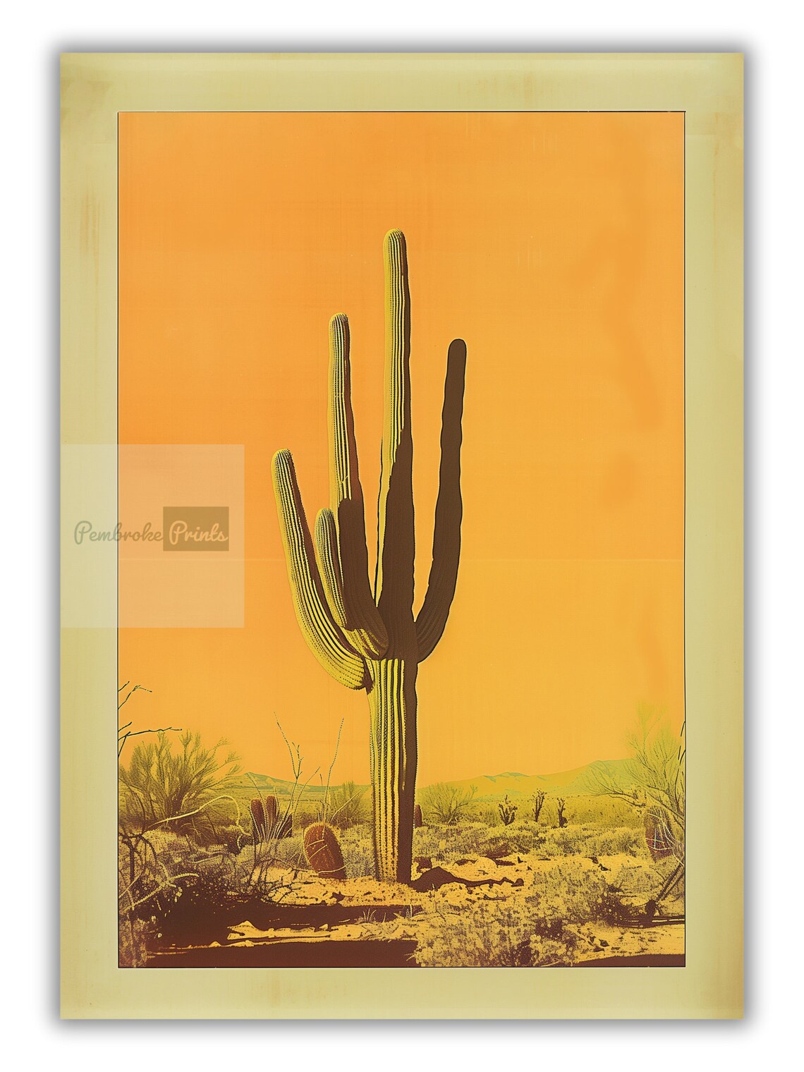 Vintage Saguaro Cactus Print, Sonoran Desert Poster - Image 3