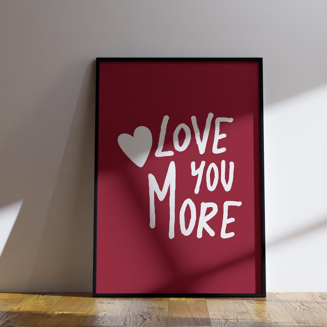 Love You More Print Love You Art Print Love Wall Poster Valentines Art Valentines Print Love Prints Love You Print Love Art Print - Image 3