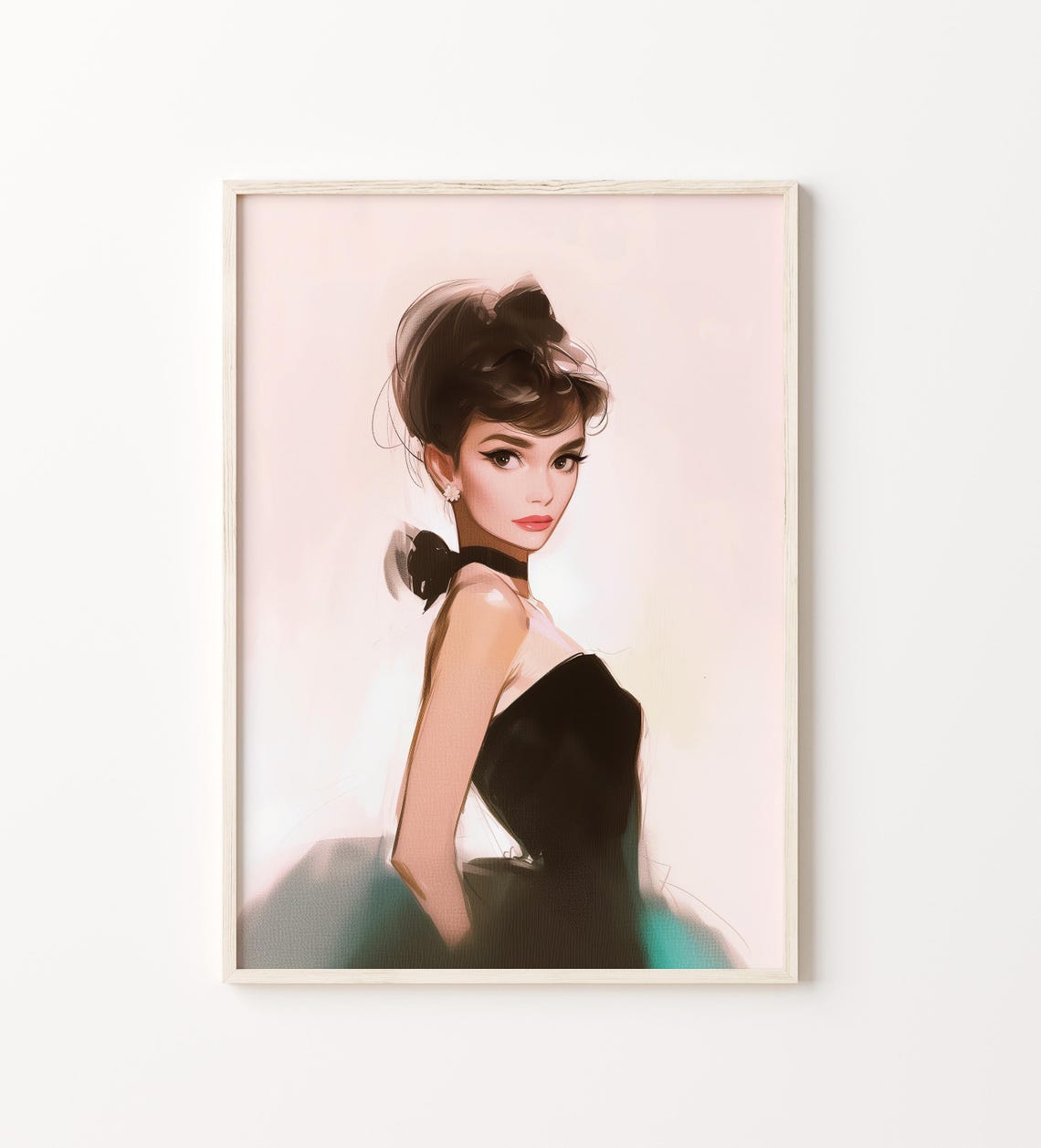 Audrey Fashion Illustration Wall Art Pink Room Wall Decor Fashion Poster Trendy Dopamine Teen Girly Print - Image 2