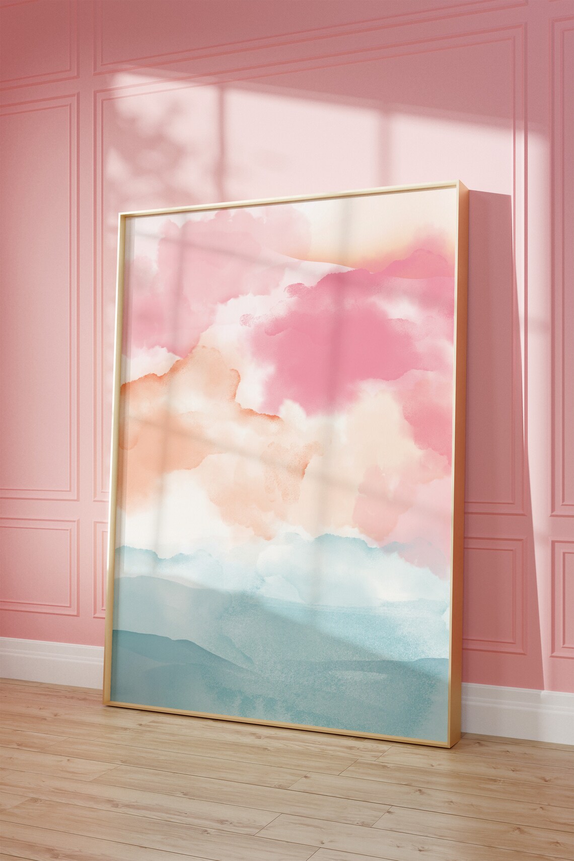 Pink Abstract Sunset Abstract Landscape Art Print