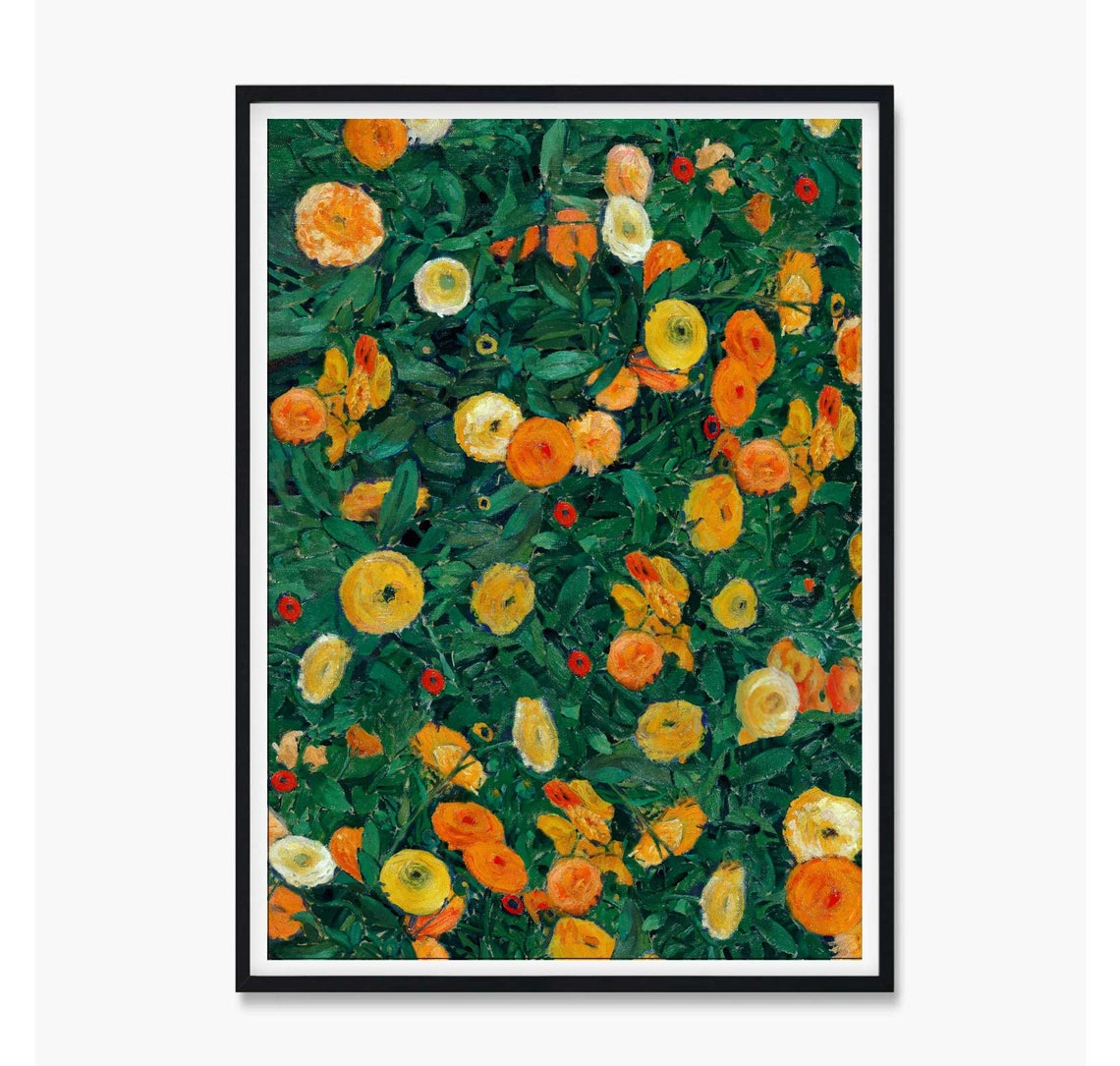 Marigold Field in Orange and Yellow Wildflower Oil Painting Poster - Image 4