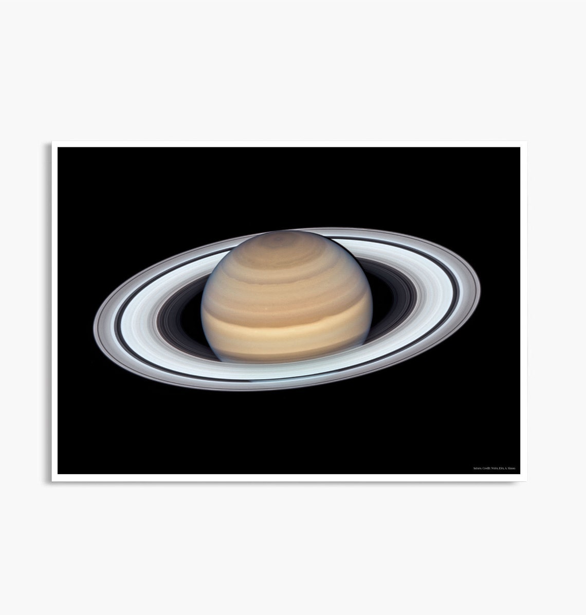 Vivid Saturn and Its Rings Hubble Telescope Planet Photo Poster - Image 4