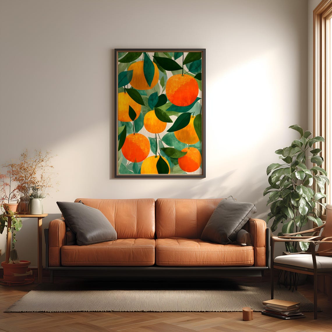 Orange Kitchen Art, Modern Fruit for Summer - Image 4