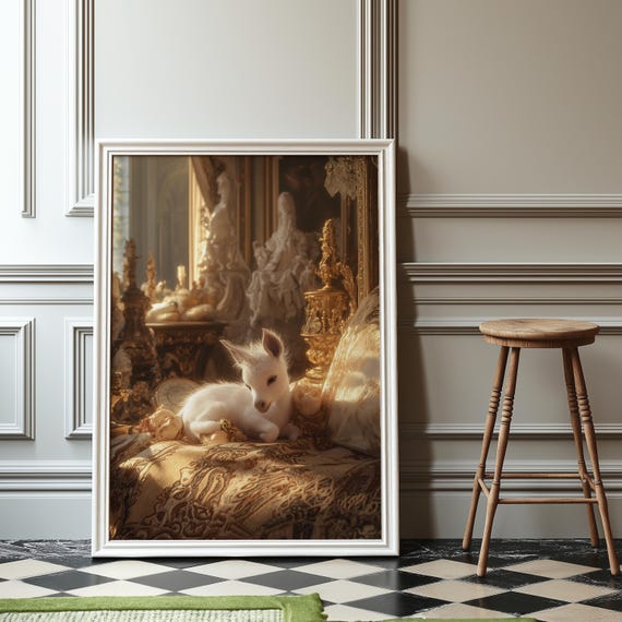 Regal Unicorn Nursery Decor, Whimsical Animal Illustration