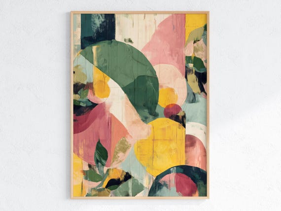 Modern Abstract Color Forms, Botanical Geometric Art