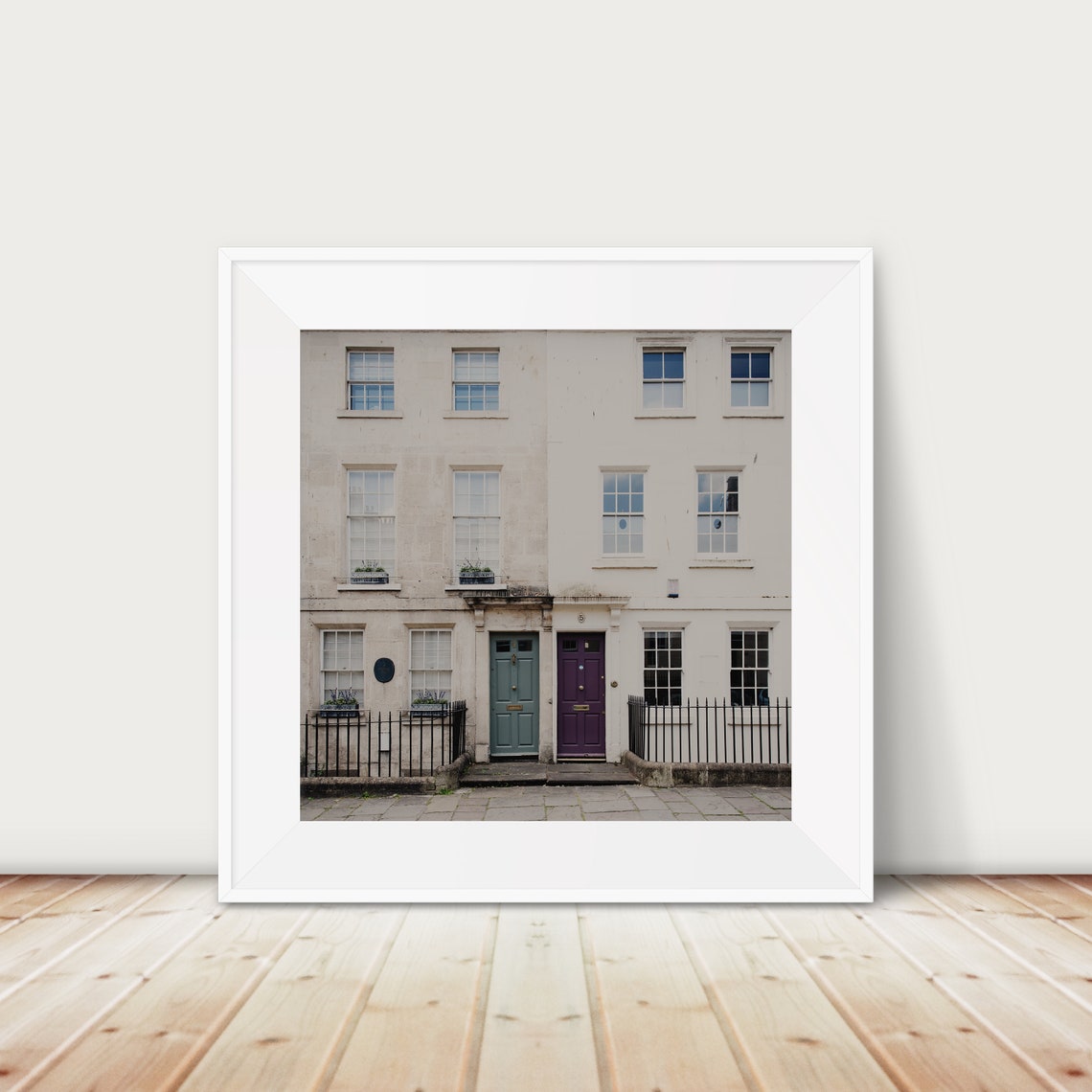 Bath England Georgian Townhouse Green Purple Doors Photo Poster