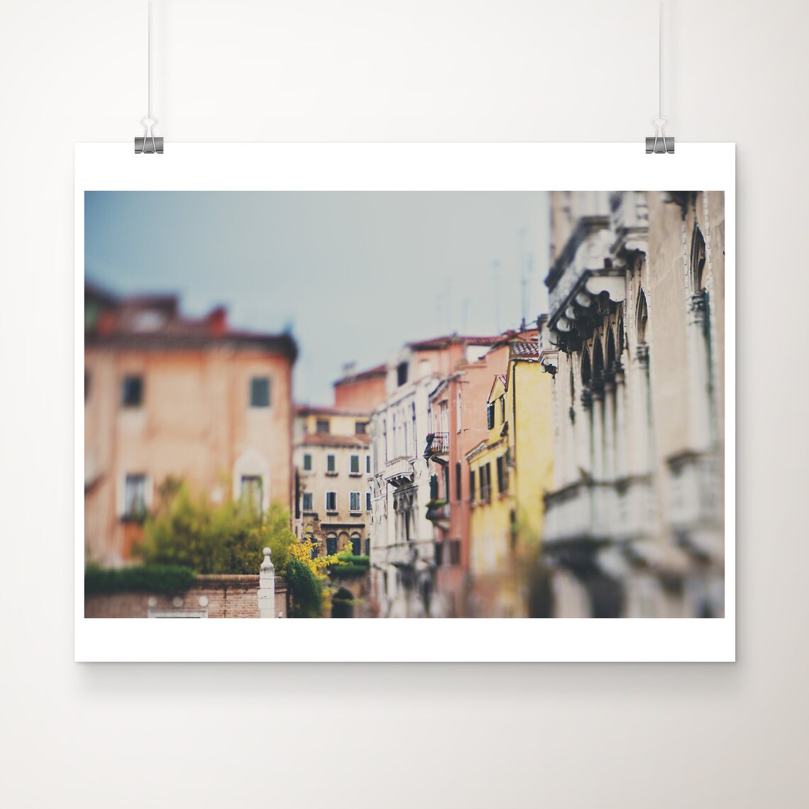 Venice Italy Colorful Canal Houses Travel Photography Poster