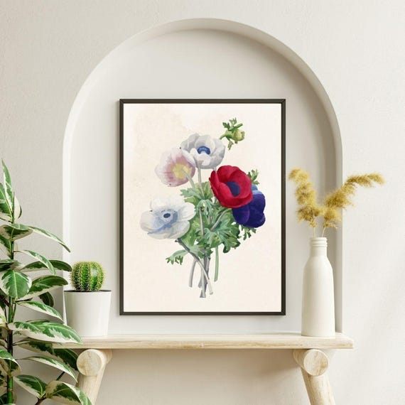 Watercolor Floral Wall Art Modern Botanical Print