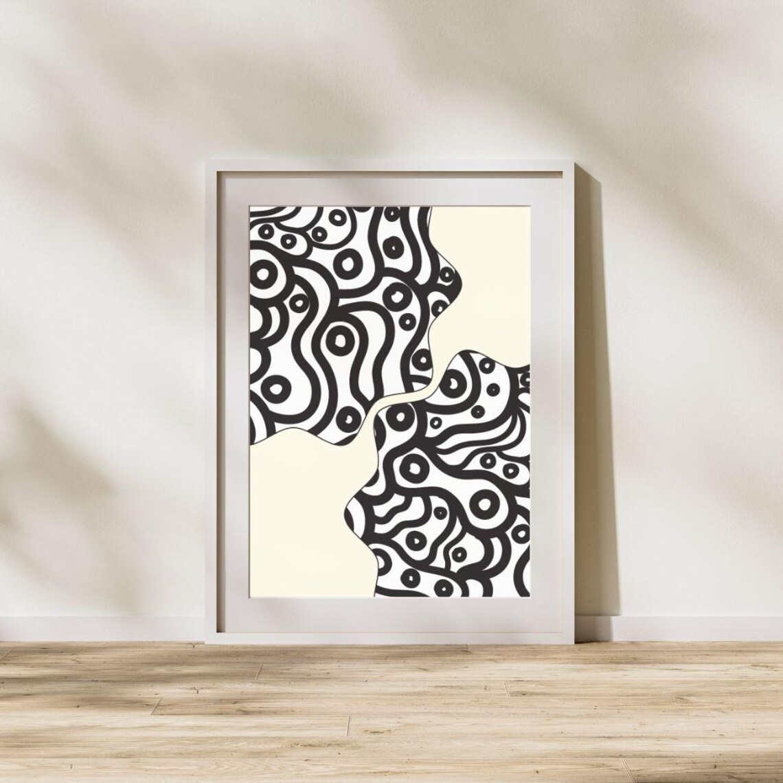 Black And White Line Art Abstract Modern Minimalist Wall Moody Trendy Poster For Home Decor Gift House