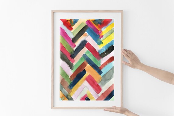 Modern Colorful Art Geometric Wall Art Bold Strokes Colorful Abstract Print Geometric Instant Art Colorful Abstract