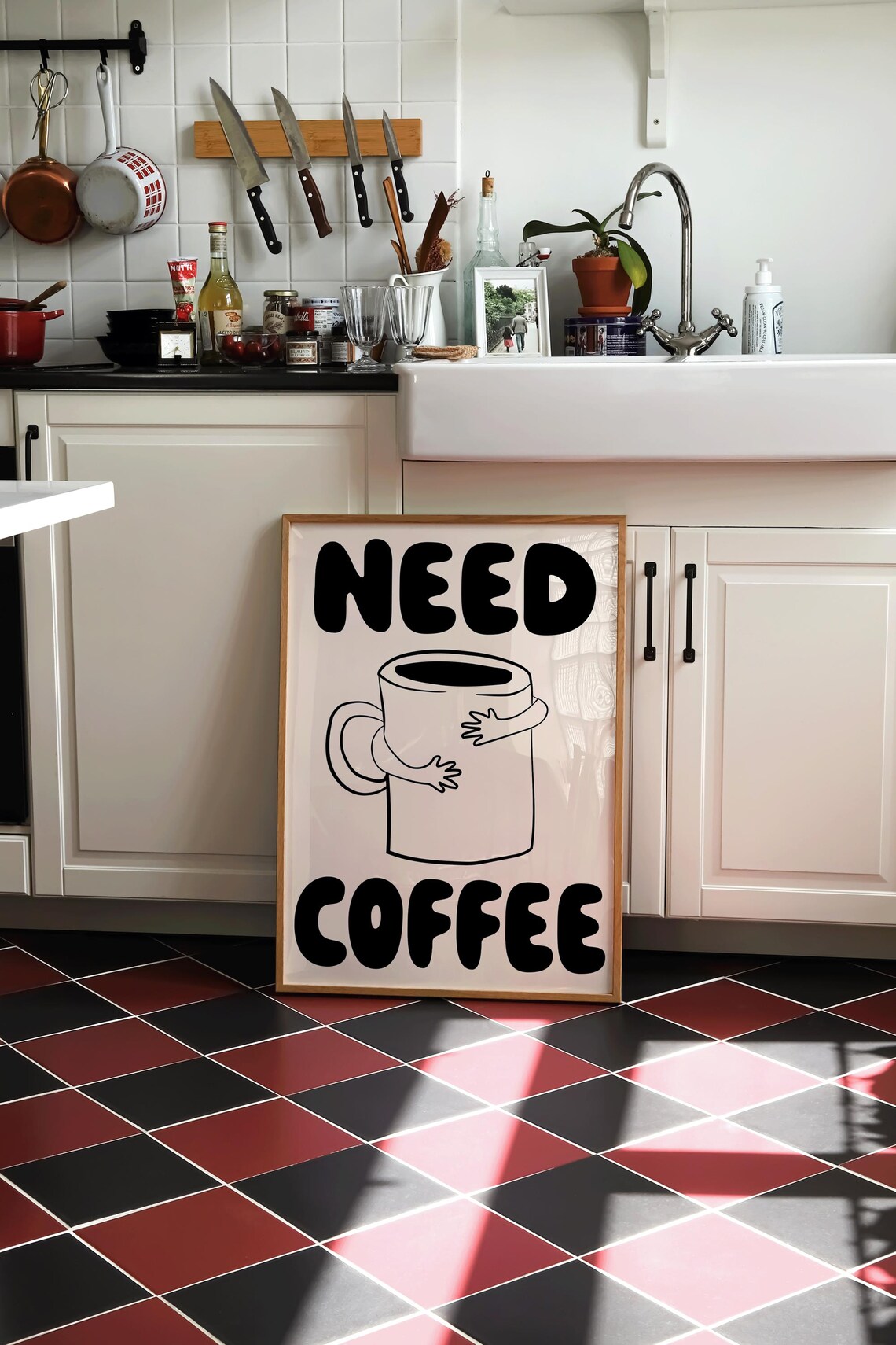 Need Coffee, Funny Hand-Drawn Doodle Art Print - Image 2