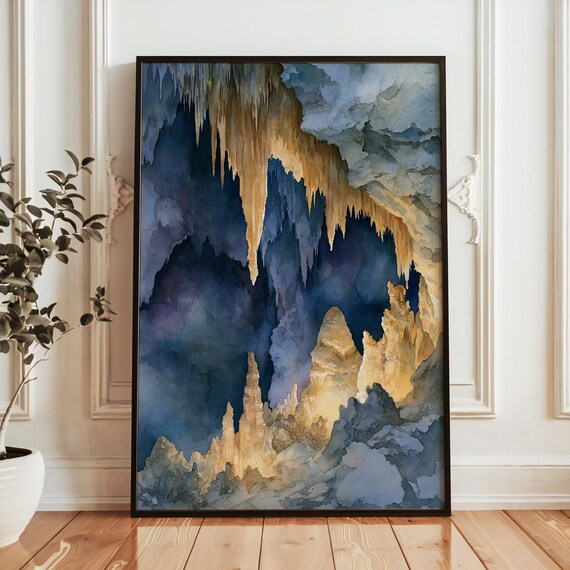 Carlsbad Caverns National Park Watercolor Travel Poster